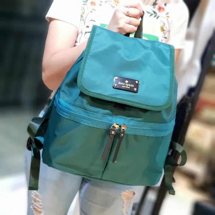 Authentic Kate Spade Marin Backpack Emerald Green Clark Court Nylon |  Lazada PH