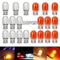 10x T20 7443 Signal Light W21/5W 3800K Halogen Bulb Clear Orange Daytime Running Lights Turn Stop Brake Tail Bulb DRL Bulbs