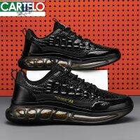 ∋♕๑ Cartelo crocodile mens shoes 2022 new crocodile pattern casual sports running shoes lightweight all-match non-slip skate shoes men