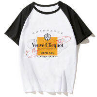 เสื้อยืดอะนิเมะผู้หญิงลาย Veuve Clicquot Demi-Sec Y2k ผู้หญิงเสื้อผ้าลายตลก2000S