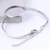 ❇卐✱ 10pcs stainless steel 25mm 20mm cabochon bracelet bezel blank settings diy cuff bracelets bangle base trays for jewelry making