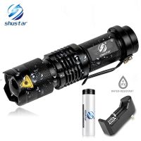 2023✜✒ Mini LED Flashlight Waterproof LED Torch Adjustable Focus Flash Light Lamp use 14500 and 18650 battery For adventure camping