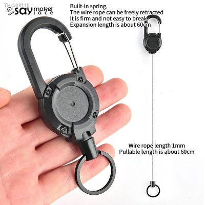 ❆ﺴ 1Pcs Anti-theft Metal Easy-to-pull Buckle Rope Elastic Keychain Sporty Retractable Key Ring Anti Lost Yoyo Ski Pass ID Card
