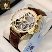 OLEVS-Montres de luxe pour hommes modules de montre-bracelet mécaniques automatiques design leton bracelet en cuir étanche Reloj zones bre