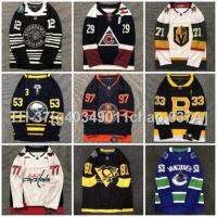 ❈☃ g40349011chao 037A เสื้อกีฬาแขนยาว ลายทีมฮอกกี้ Nhl Hockey Jersey พลัสไซซ์ สไตล์ฮิปฮอปเรโทร