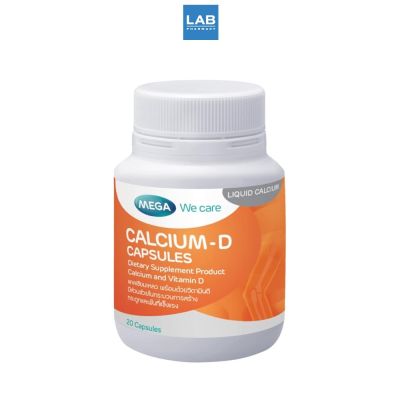 MEGA we care Calcium-D ขนาด20เม็ด - ผลิตภัณฑ์เสริมแคลเซียม 1 ขวด