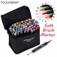【CW】TouchNEW 1 Color Markers Manga Drawing Markers Pen Alcohol Based Sketch Felt-Tip Oily Twin Brush Pen Art Supplies