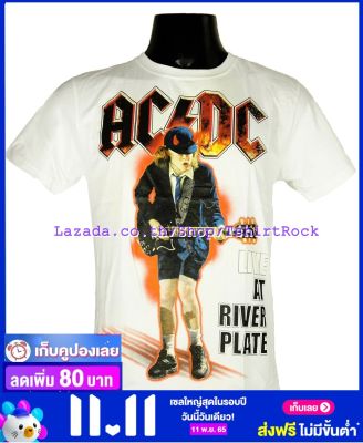 เสื้อวง AC/DC เอซี/ดีซี ไซส์ยุโรป เสื้อยืดสีขาว วงดนตรีร็อค เสื้อร็อค  ADC8103 ส่งจากไทย
