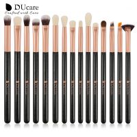 ชุดแปรงแต่งหน้าสีดำ Ducare15pcs อายแชโดว์แป้งรองพื้นแปรงแต่งหน้าเครื่องสำอางคอนซีลเลอร์แปรงสำหรับเครื่องอำอางดีที่สุด