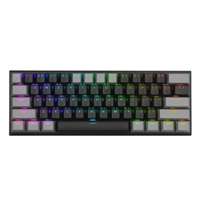E-YOOSO Z11 RGB USB 60 Mini Mechanical Gaming Keyboard Blue Red Switch 61 Keys Wired detachable cable, portable for travel