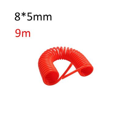 8*5mm 9m PU spring air pipe air compressor gas line pneumatic high pressure telescopic hose spiral air pipe steam pipe Pipe Fittings Accessories