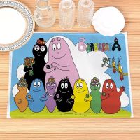 【CC】◎✠☸  Barbapapa Cartoon Pattern Placemat Cotton Fabric Table Mats Dinner Tableware Size 30X40cmTable