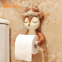 ☇♟ Punch-Free Creative Cartoon Cute Roll Holder Home Kitchen and Toilet Bathroom Toilet Sand Carving Tissue Box