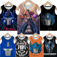 YAYA * เสื้อกล้ามลายทรานสฟอร์มเมอร์ Optimus Prime เด็กหญิงเด็กชาย3D เสื้อวันเกิดสำหรับเด็กเกมถังเสื้อยืดเสื้อยืดน่ารักลำลอง3-13ปี