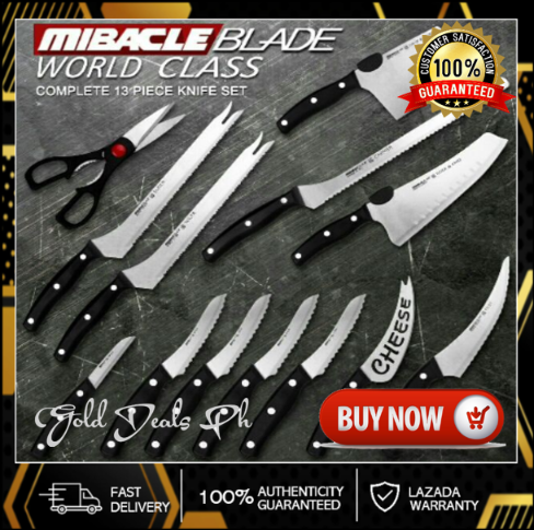 New Original Amazing Magic Miracle Blade World Class 13-Piece Japanese Knife  Set Stainless Steel Knife Set with Block World Class Miracle Blade Complete  Set Chef Knife Set with Knife Sharpener, 6 Steak