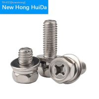 ♈❀❃ M3 M4 M6 M8 M10 Hex Cross Recessed Bolt with Washer Three Sem Hexagon Machine Metric Three Combination Screw 304 Stainless Steel