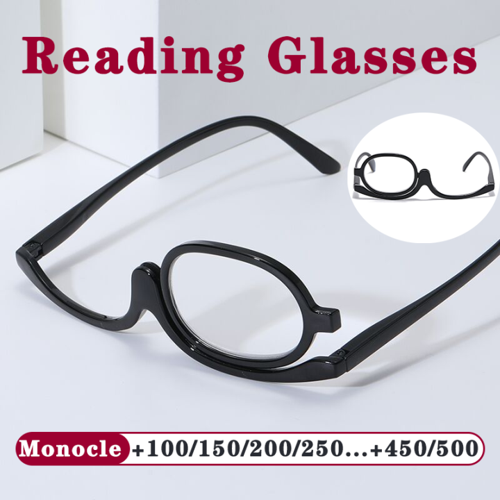Monocle Reading Glasses Foldable Rotating Eyeglasses For Elderly Round