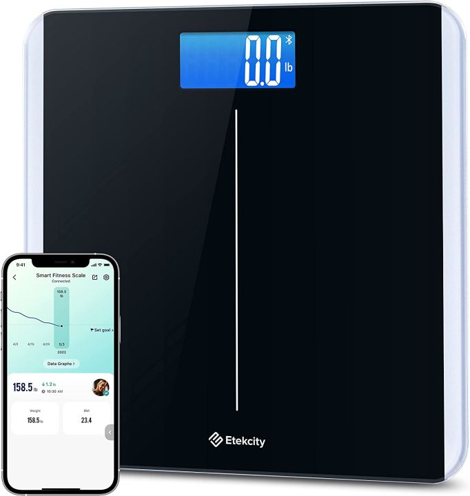 Digital Body Weight Bathroom Scale, Large Blue LCD Backlight Display- 400  Pounds