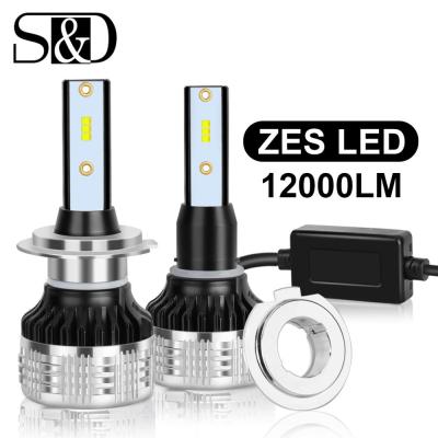 2pcs H1 H3 H4 H7 H11 HB3 9005 HB4 9006 H27 880 881 LED Car Headlight Bulbs with ZES Chips 12000LM 6000K Automotive Lamp 12V