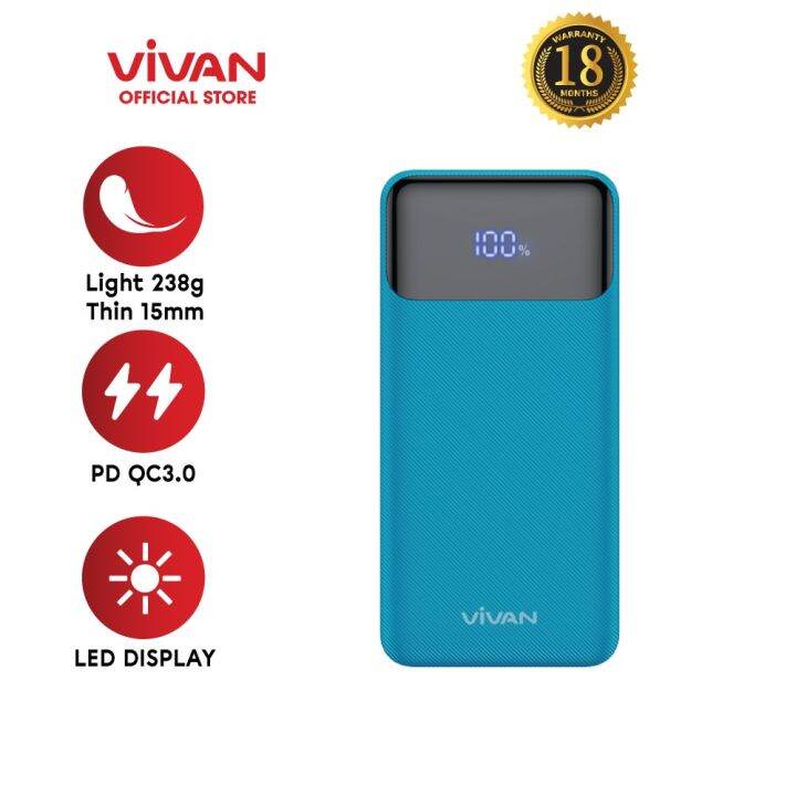 powerbank vivan vpb h20 20000mah dualoutput original