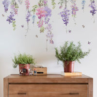 Flower Plants Floral Wall Stickers Home Room Decoration Bedroom Adhesive Wallpaper Wall Furniture Door House Interior Decor