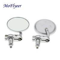 MoFlyeer 1 Pair Universal Motorcycle Mirror Aluminum Black 22mm Handle Bar End Rearview Side Mirrors Motor Accessories Mirrors