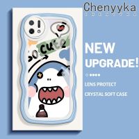 Chenyyka เคสสำหรับ OPPO A16E A16K เคสการ์ตูตูนน่ารัก ฉลามใหม่มาการองคอลอว์คลื่นเคสมือถือกันกระแทกใสนิ่มเคสโปร่งใส กล้องถ่ายรูปสุดสร้างสรรค์เคสซิลิก้าเจลฝาครอบป้องกัน