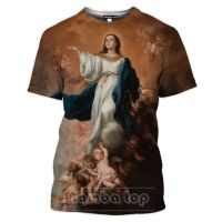 Our Lady of Guadalupe Virgin Mary the Madonna Religious Graphic T-shirt Hip Hop Casual Short Sleeve O-neck Unisex T Shirt