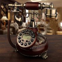 No handsfree Rotary Dial Telephone Retro Old Fashioned Landline Phones With Classic Metal Bell, Touch Dial Fixed Phone For Home Office