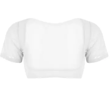 Buy Women's Mesh Open Bust Short Sleeve Belly Dance Crop Top