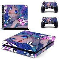 สติกเกอร์อะนิเมะสาวน่ารัก PS4สติ๊กเกอร์ฝาครอบสำหรับ PlayStation 4ไวนิลสกินแผงควบคุมและคันโยก PS4