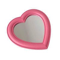 Heart Shape Makeup Mirror Desktop Vanity Mirror With Stand Cute Cosmetic Mirror Easy To Install And Place For Women Girls