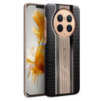 ?เป็นที่นิยมมากที่สุด?เคสหนังจระเข้แท้ธรรมชาติแท้สำหรับ Huawei เมท40 50 RS Porsche Mate50 Pro หนังพรีเมี่ยมแนวธุรกิจเคสโทรศัพท์มือถือ