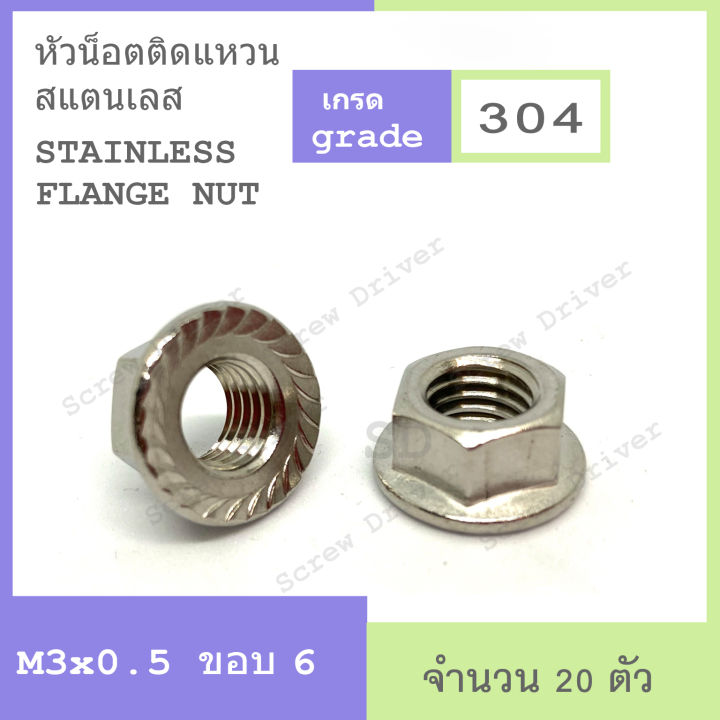 หัวน็อตติดแหวน-สแตนเลส-flange-nut-stainless-304