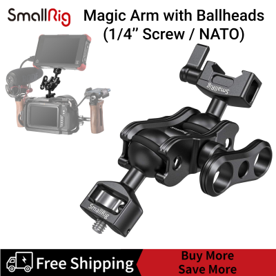 SmallRig คอนดิชั่นเนอร์แขนเมจิกพร้อมสกรูหัวบอลและที่หนีบ NATO จอมอนิเตอร์หัวบอลสำหรับจอสนาม/ไฟ/เครื่องบันทึกเสียง/กล้อง DIY Rig - 2071B