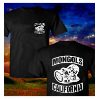 H Mongols MC California USA motorclycle Club บุรุษสีดำใหม่เสื้อยืด เสื้อยืดผ้าฝ้าย