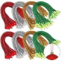 100Pcs Christmas Ornaments Hanger String Ornament Hook Ropes Precut String with Snaps Locking for Xmas Ornament Hanging Decor Christmas Ornaments