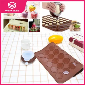 1pc Silicone Baking Mat With 30 Round Macaron Cavities