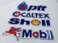 สติ๊กเกอร์ ปตท Ptt Shell Mobil Caltex สติกเกอร์ น้ำมัน รถแข่ง 4ชิ้น แต่งรถ ติดรถ รถยนต์ มอเตอร์ไซค์ Foil Sticker Racing Car Motorbike ตัวนูน ติดกระจก ติดข้างรถ