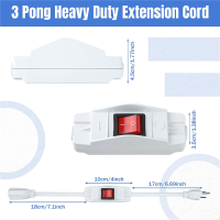 สายไฟต่อ3ง่ามพร้อมสวิตช์เปิด/ปิด1875W สายไฟสลับได้14AWG 1.47Ft ในร่มสายไฟต่อปลั๊กแบบ US 1ชิ้น