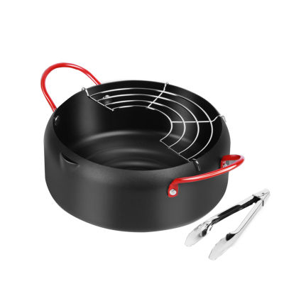 22cm Potable Kitchen Multifunctional Tempura Easy Clean Iron Non Stick Household Japanese Style With Clip Handle Cookware Deep Fryer