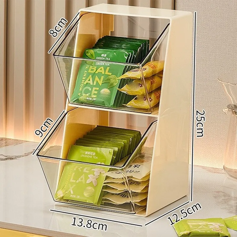 Tea Bag Sugar Packets Organizer Storage Box Punch Free Wall-mounted  Dust-proof Large Opening Kitchen Cabinets Daily Use - AliExpress