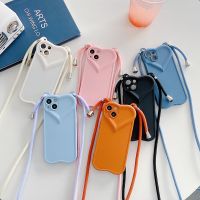 {OLI STUDIO}ซิลิโคนอ่อนนุ่มน่ารักสำหรับ IPhone 1311 ProShockproof ฝาครอบป้องกันสำหรับ IPhone X XR XSCase พร้อมเชือกเส้นเล็ก