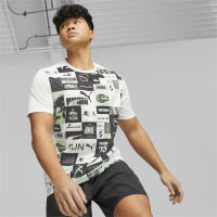 PUMA RUNNING - เสื้อวิ่งผู้ชายพิมพ์ลาย Run Favourite สีขาว - APP - 52339302