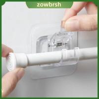 ZOWBRSH 6 pcs กาวในตัว ที่ยึดราวม่านแบบไม่ต้องเจาะ โปร่งใสโปร่งใส ไม่มีการเจาะ ฉากยึดราวม่านแบบไม่ต้องเจาะ ติดทนนาน ราวแขวนผ้าม่านติดผนัง ม่านสำหรับผ้าม่าน