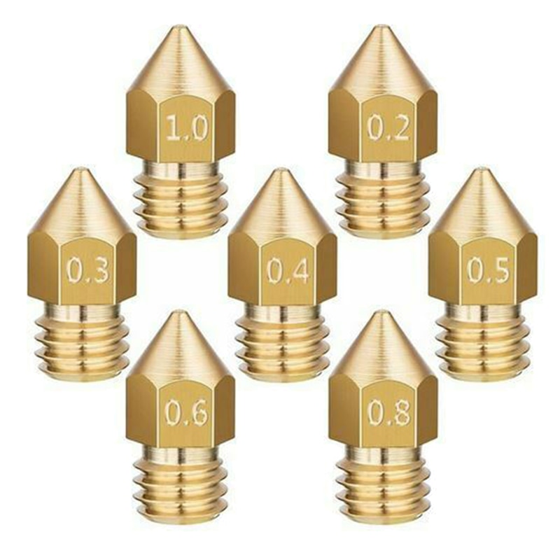 Mk8 Extruder Brass Nozzles 1.75mm 0.2-0.8mm Set Kit For 3D Printer Creality CR10 