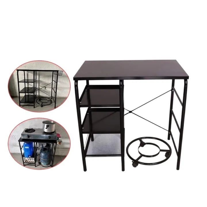 FENG Gas Stove Stand with LPG Trolley Heavy Duty Kitchen Gas Stove Rack