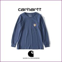 Carhartt Wip เสื้อยืดแขนยาวมีกระเป๋าสำหรับ K126เสื้อกันหนาวคู่รักชายและหญิงรุ่นเสื้อยาวปิดถึงก้นทันสมัย