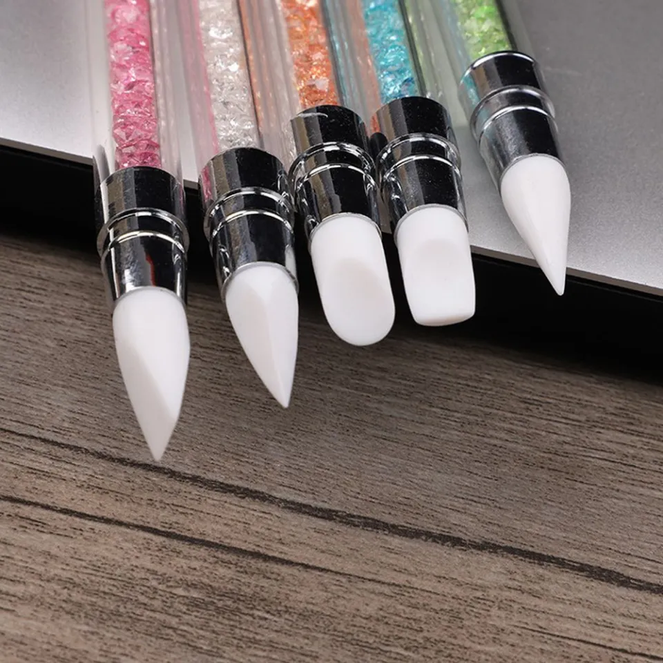 DDUI Women 1/5Pcs Nail Shaping Tool Emboss Manicure Accessories Nail Art  Pen DIY Carving Pen Silicone Nail Brush Painting Brushes Sculpture Pen