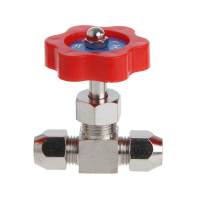 Durable Tube Nickel-Plated Brass Plug Needle Valve OD 6/8/10mm